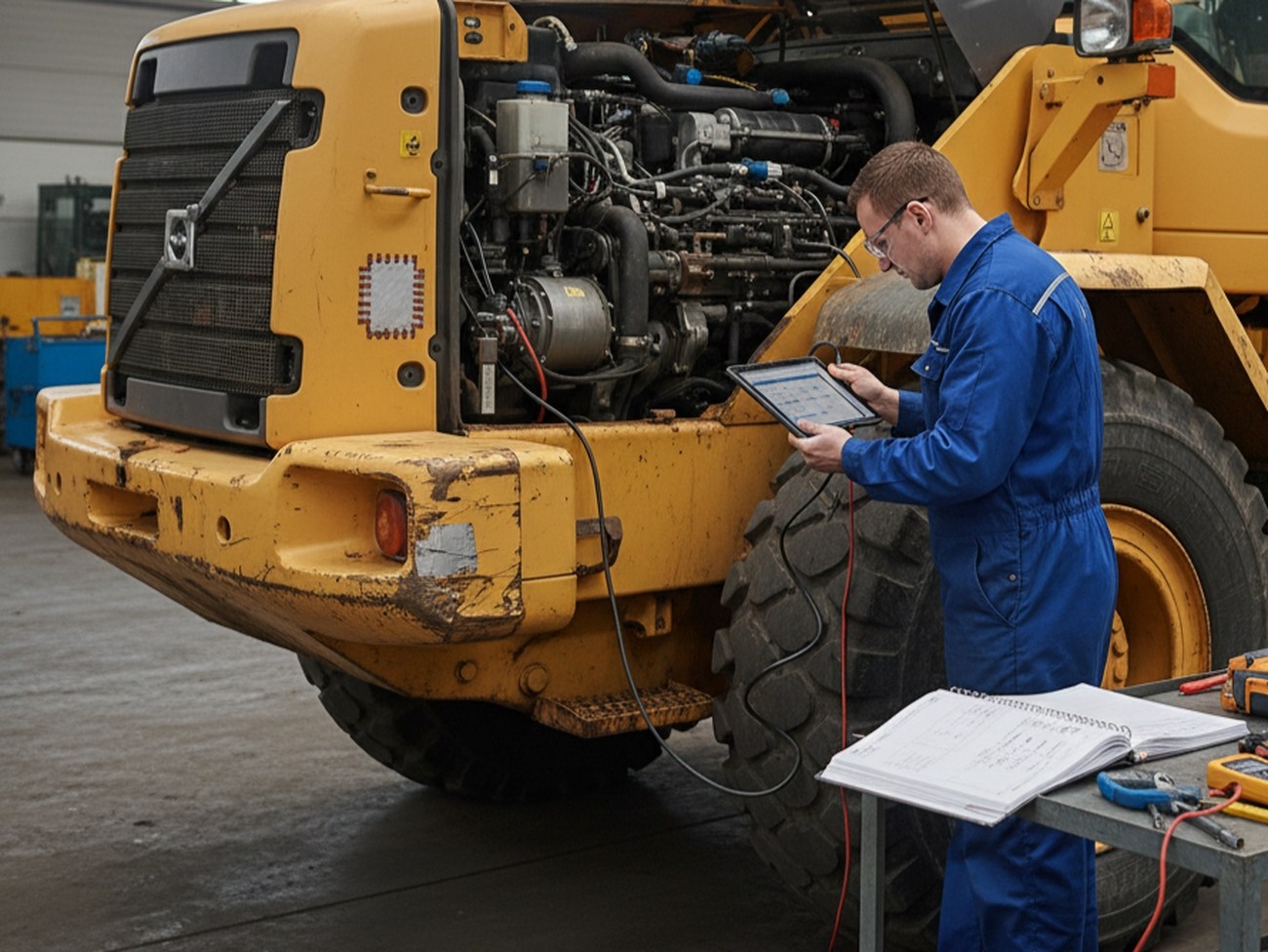 диагностика подержанного колесного погрузчика