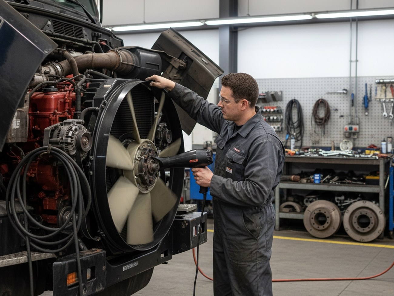 Диагностика вискомуфты вентилятора Cummins, сервисное обслуживание грузовика