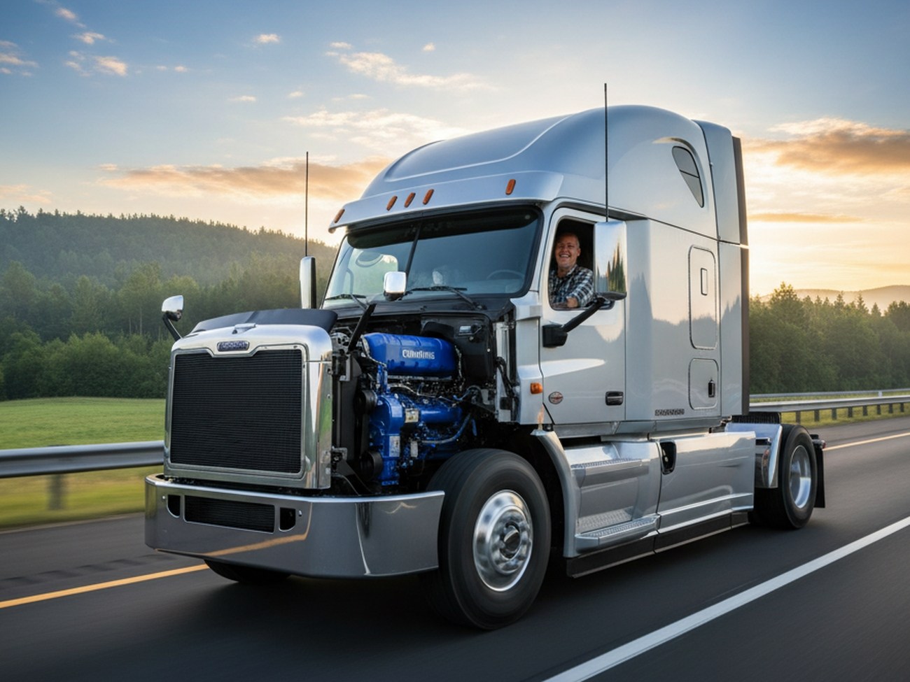 тягач с двигателем cummins на трассе после капремонта